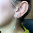 thumbnail image 3 of Fancy Yellow Pear Cut Dainty Dangle Style Earrings White Gold Rhodium Finish Cz Glitz Design, 3 of 4