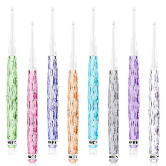 Pieces plastic crochet hooks, inline crochet hook set non-slip crochet hook handle ergonomic crochet hook