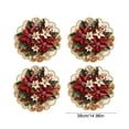 thumbnail image 3 of 4 Pack Christmas Themed Round Placemats,Washable Heat Resistant Table Mats, Holiday Dinner Party Table Decor, 3 of 6