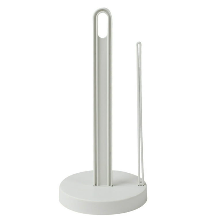 Jkerther Kitchen Roll Paper Towel Holder with Clip Rod Free Standing Round Shape Top Handle Holder