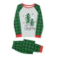 thumbnail image 3 of Inevnen Christmas Pajamas for Family Long Sleeve Tree Print Tops + Plaid Trousers Set, 3 of 6