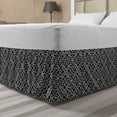 thumbnail image 1 of Geometric Bed Skirt, Retro Stripy Flooring Tile Design Composed by Chain Linked Squares, Elastic Bedskirt Dust Ruffle Wrap Around for Bedding Decor, 4 Sizes, Black Grey and White, by Ambesonne, 1 of 2