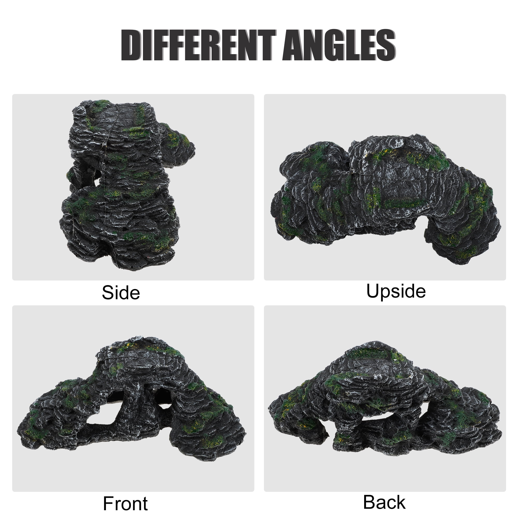 Unique Bargains Turtle Basking Platform Resin Tortoise Rock Aquarium Ornament 11.7"x6"x4.3" Black Green