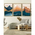 thumbnail image 2 of SHENIFY Set Watercolor Mountain Range Boho Landscape Wall Art 16x24in3pcs Natural Framed Forest Nature Wilderness Farmhouse Rustic Modern Art Decorative for Living Room Bedroom, 2 of 5