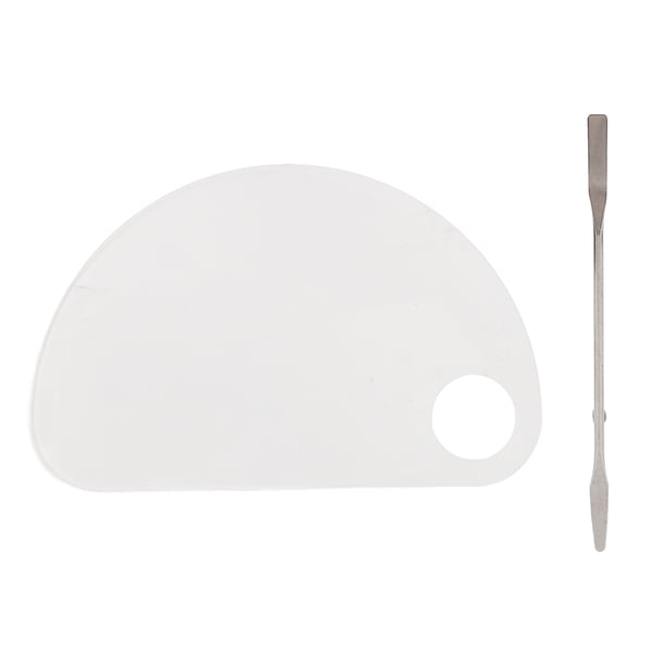 Paleta de pintura acrílica transparente semicircular para evitar la contaminación, superficie lisa, paleta para mezclar pintura.