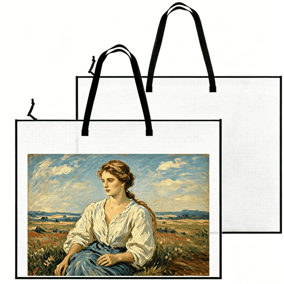 2 Pack 18.5x25 Inch Art Portfolio Bags, Waterproof Mesh Storage Case with Handle & Zipper for Artwork, Posters, Scrapbooks, and Bulletin Board Organizers
