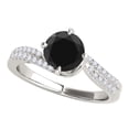 thumbnail image 2 of Aonejewelry 1.30 Ct. Ttw Halo Black Diamond Bridal Set In 14k White Gold, 2 of 4