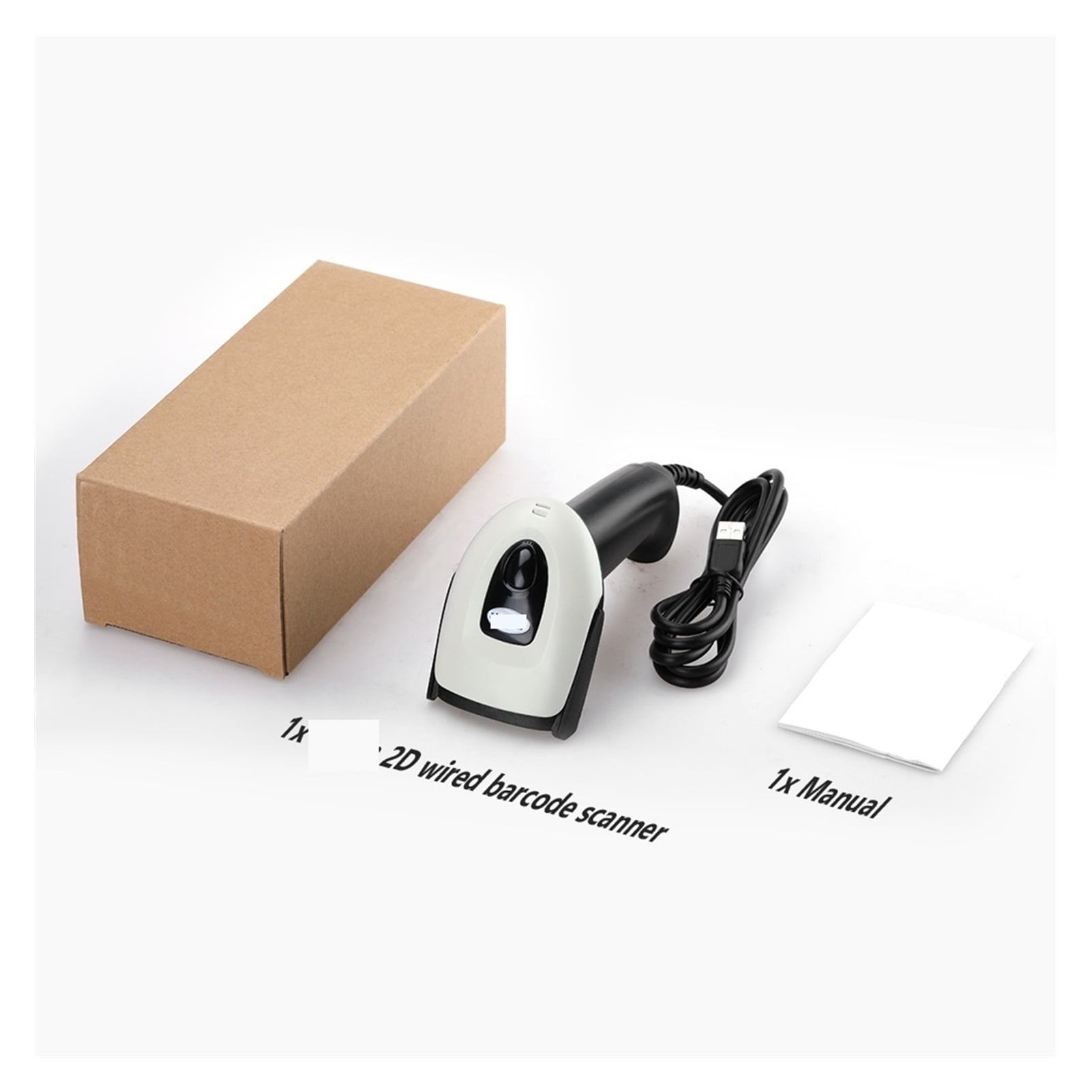 Wired 2D Barcode Scanner, Handheld USB Automatic Bar Codes Reader 1D QR CCD Data Matrix Bar Code Image Scanning ,Easy to Operate