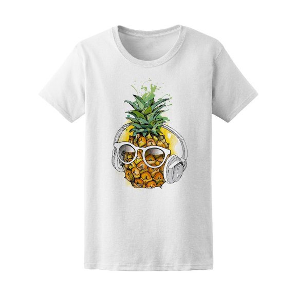 Cool Hipster Tropical Pineapple Tee Women's -Image by Shutterstock