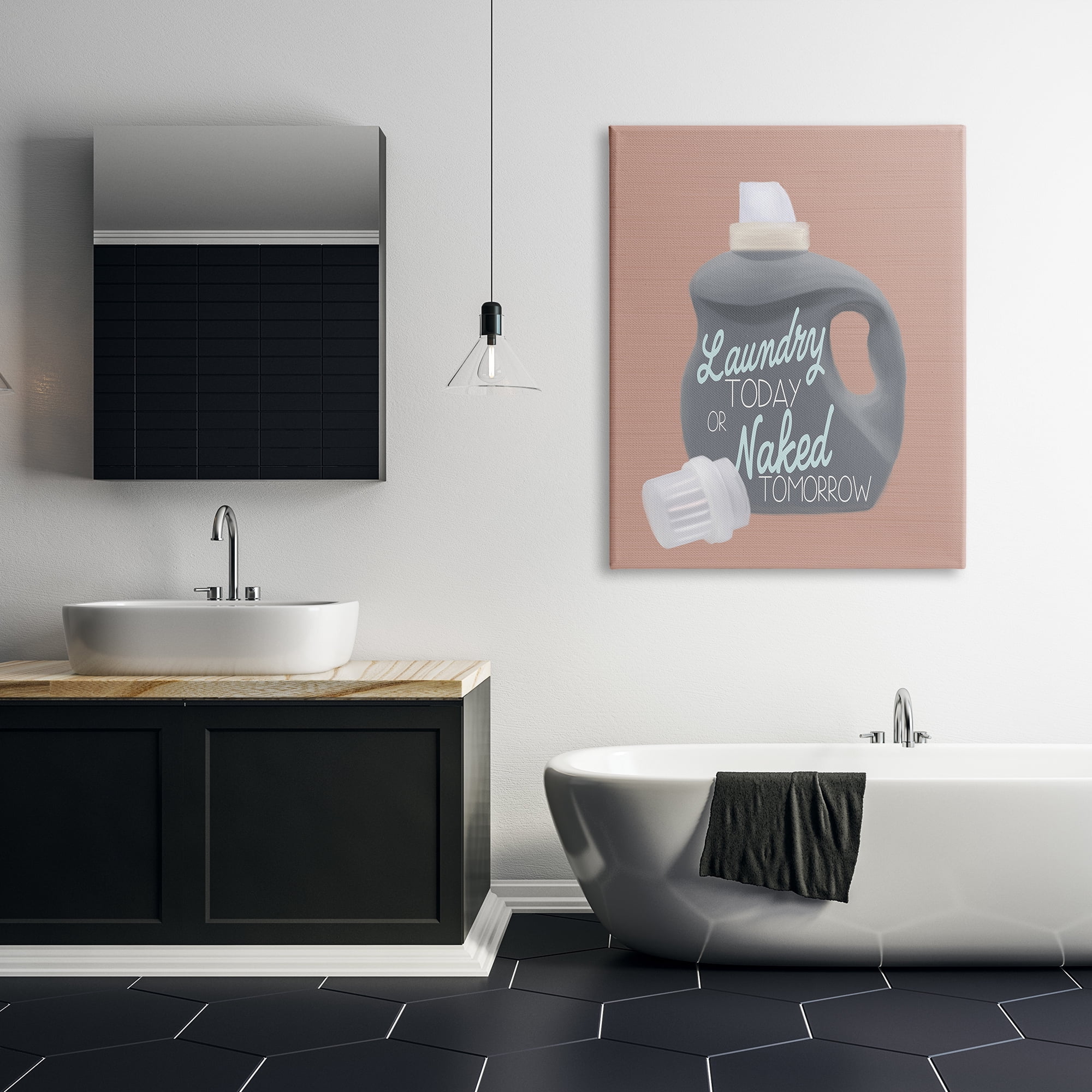 Stupell Industries Laundry Today Funny Phrase Typography Painting Gallery Wrapped Canvas Print Wall Art, 36 x 48