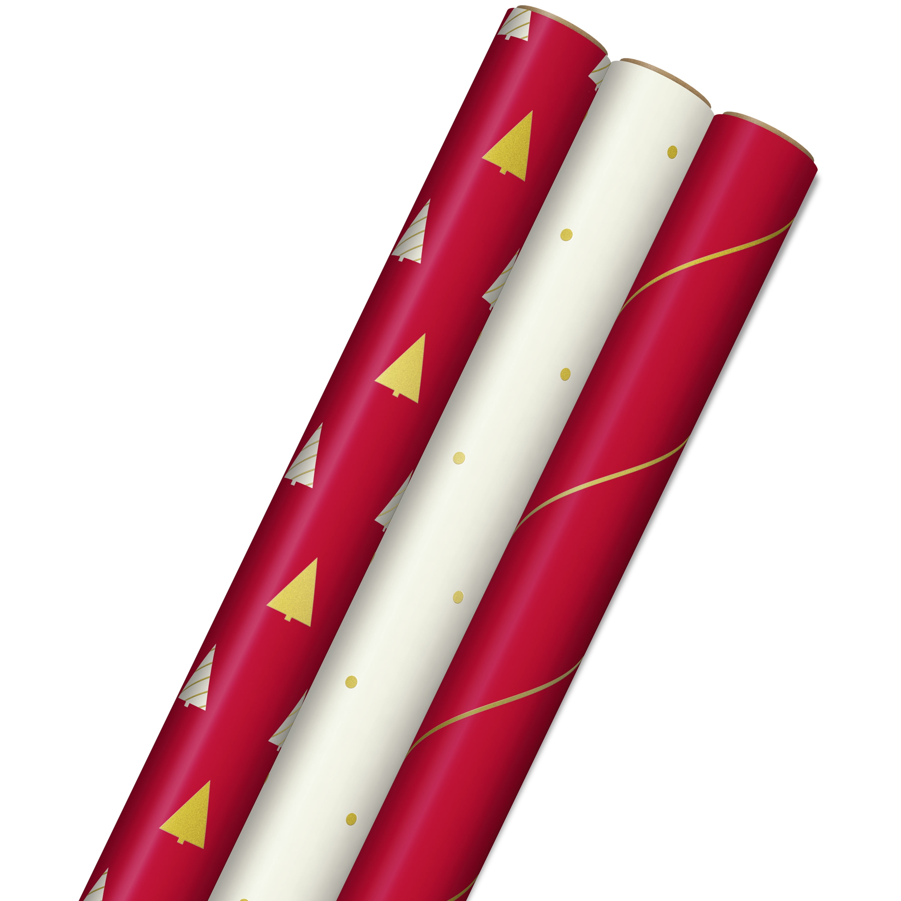 Hallmark Minimalist Christmas Wrapping Paper With Cut Lines On Reverse