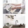 thumbnail image 5 of Floral Zebra Dish Towels Set,Waffle Weave Kitchen Towels 4 Pieces,Black Stripes Flowers Plant Spring Botanical Microfiber Hair Face Bath Tea Towel Absorbent Quick Drying Cleaning Dish Cloths,12"x12", 5 of 7