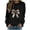 Black, variant on TFEOQRY Women's Hoodless Sweatshirts Fashion Casual Bow Printed Pullover Long Sleeve Round Neck Hoodless Sweatshirt Tops Blue
