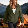 thumbnail image 6 of QIYAGBSA Water Resistant Windbreaker Jackets for Women Hooded Lightweight Full Zip Raglan Sleeve Elastic Cuff Side Pockets Solid Fall Outdoor Casual Wear, 6 of 9