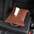thumbnail image 2 of Car Tissue Holder, Suede Tissue Box Car Back Seat Tissue Dispenser Hanging Tissue Box Paper Towel Box Holder,Brown, 2 of 5