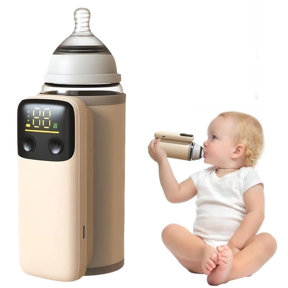 Bottle Warmer for Breastmilk, Portable Bottle Warmer for Travel with LED Display, Fast Heating, Leak-proof,Travel Bottle Warmers for Cars Camping, Fast Night Feeding Milk Warmers for Newborn