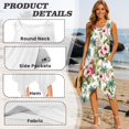 thumbnail image 6 of Garronmavis Pink Hibiscus Couples Matching Outfits Mens Button Down Shirt Palm Tree Lightweight Shirts and Womens Sleeveless Dress with Pocket Polyester Midi Tank Dresses, 6 of 7