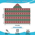 thumbnail image 2 of Red and Green Christmas Snowman Pattern Hooded Bath Towel，50"x30" for Ages 3 To 12 Kids, Quick Dry Lightweight Soft Microfiber Hood Beach Towel Cover Up for Kids, 2 of 7