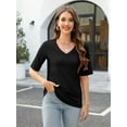 thumbnail image 2 of Fashion Solid Color Women Summer Casual Top Office Blouse, 2 of 6