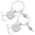 thumbnail image 4 of llaveros con colgante de gato y pez, de acero inoxidable., 4 of 7
