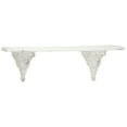 thumbnail image 2 of Decmode 39” x 11” Large White Floating Wall Shelf with Decorative Carvings, 2 of 8