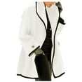 thumbnail image 2 of YODETEY Womens Warm Faux Coat Cardigan Winter Solid Long Sleeve Outerwear White 16(XXXXL), 2 of 3