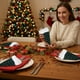 thumbnail image 5 of Juego de bolsas de cubiertos de cuadros de Navidad | Portacubiertos para sombreros de Navidad con borde blanco • Tela rojo verde negra • Decoración organizadora de cubiertos festivos de mesa en pack, 5 of 7