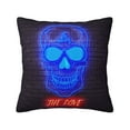 thumbnail image 1 of ZICANCN Dazzling Neon Lights Skull Throw Pillow Covers, Bed Couch Sofa Knit Decorative Pillow Covers for Living Room Farmhouse, 16"x16", 1 of 8