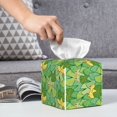 thumbnail image 4 of Kdxio Cartoon Frog And Lotus Leaf Print Tissue Box Cover,Square Decorative PU Leather Facial Paper Case Organizer Holder Dispenser for Bathroom,Night Stands,Desk,Car 5.2''X5.2''X5.2'', 4 of 6