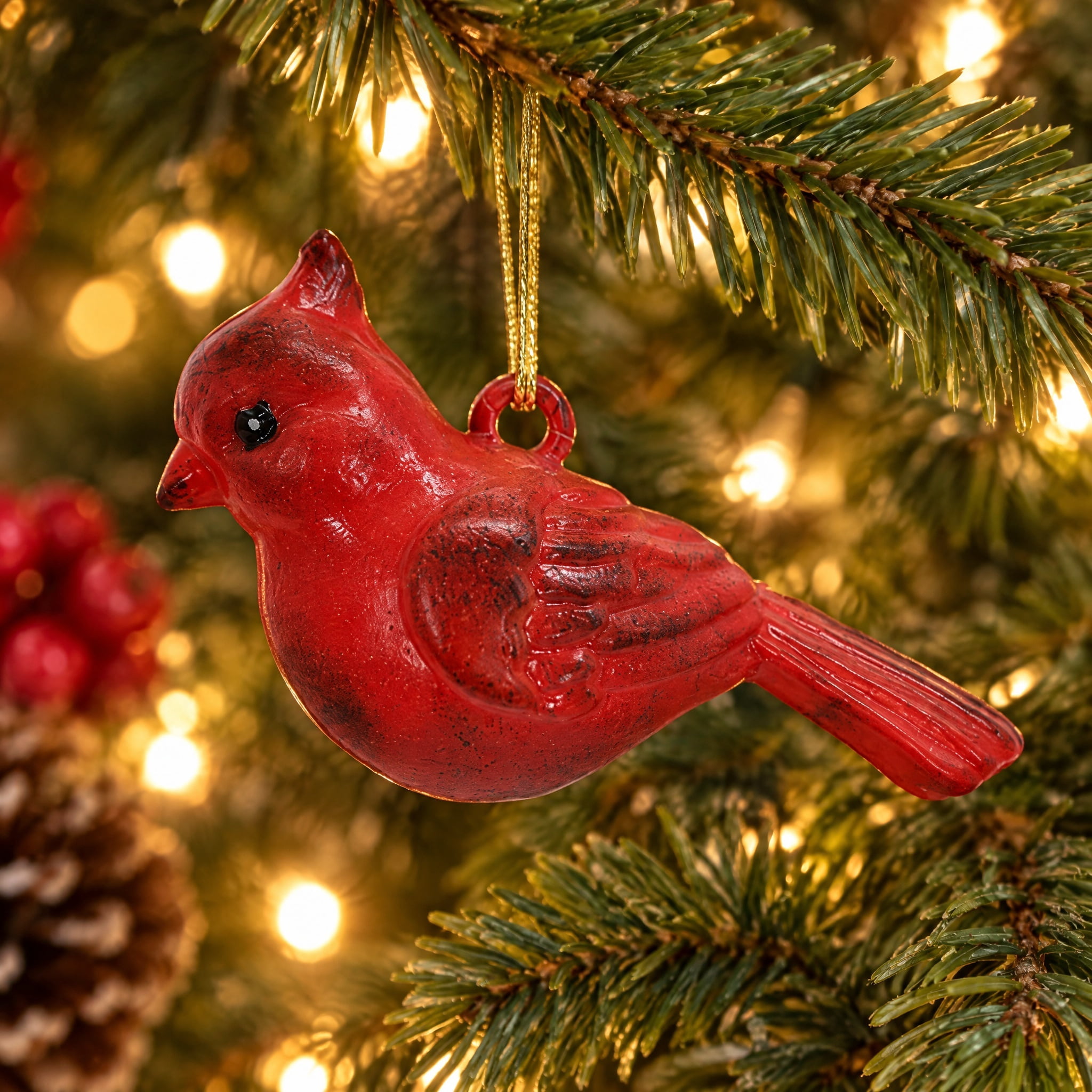 4-Count Red Cardinal Mini Christmas Ornaments, by Holiday Time