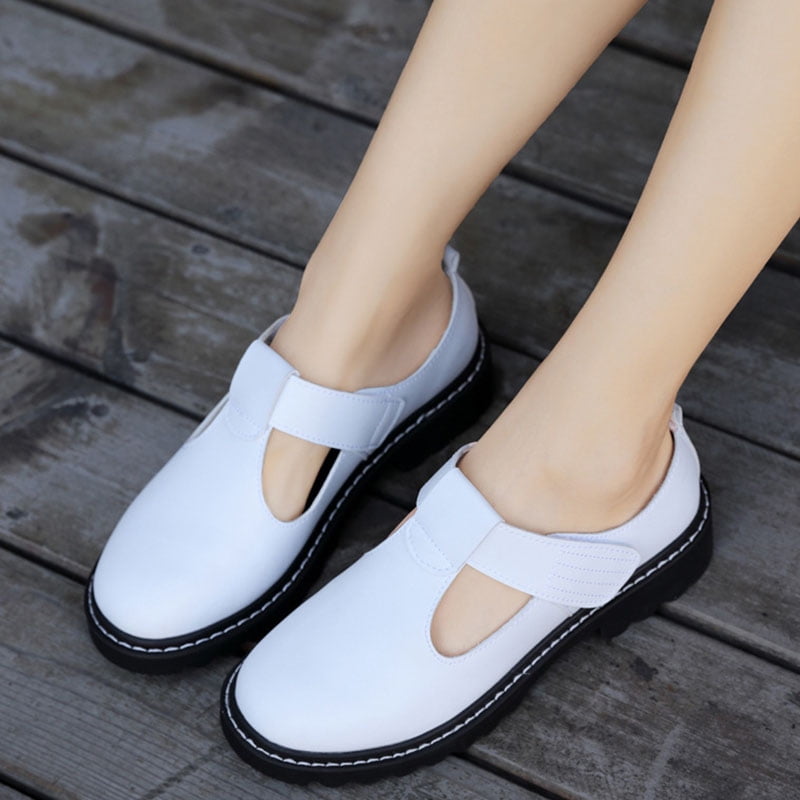 Ladies Girls Lolita Cosplay Ankle Strap Mary Janes Collegiate Bow Oxfords Shoes 