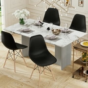 Furmax Modern Dining Chair Set of 4 Mid Century DSW Shell Chair for Kitchen, Dining, Bedroom, Living Room,Black
