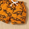 thumbnail image 6 of GYRATEDREAM Toddler Baby Boy Summer Outfits Dinosaur Print Sleeveless Tank Tops Stretch Casual Shorts Set Cute Newborn Clothes, 12-18M, 6 of 7