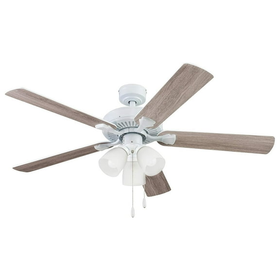 Portage Bay 52 Inch Stannor Ceiling Fan Indoor Light Kit with 3 Bulbs, 51435, White