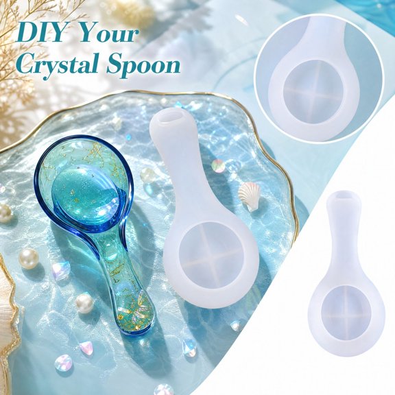 Silicone Mold for Epoxy Resin DIY Spoon Making, Flexible Casting Tool for Personalized Kitchen Crafts, Ideal for Handmade Christmas Gifts and Home Decor Projects