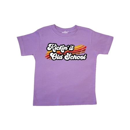 

Inktastic Kickin it Old School with Weathered Retro Stripe Gift Toddler Boy or Toddler Girl T-Shirt