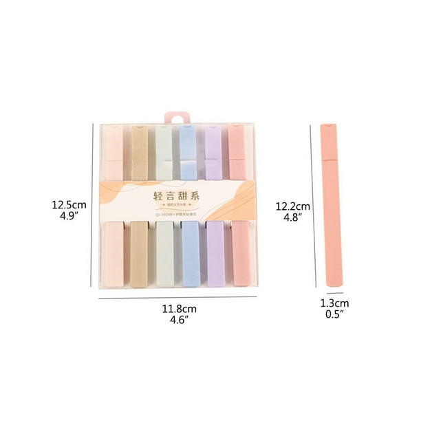 6 marqueurs couleurs pastel - Kit surligneurs couleur - Kit bureau -  Surligneur esthétique pour planificateur, journal, notes