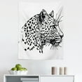 thumbnail image 1 of Animal Tapestry, Hand Drawn Jaguar Profile Wildlife Jungle Animal Safari Theme Art, Fabric Wall Hanging Decor for Bedroom Living Room Dorm, 5 Sizes, Black White, by Ambesonne, 1 of 1
