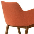 thumbnail image 3 of Armen Living Renzo Orange Fabric and Walnut Wood Dining Side Chairs - Set of 2, 3 of 7