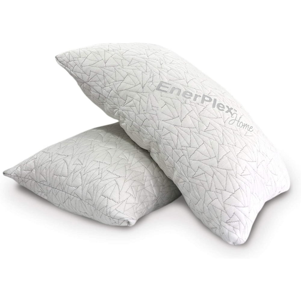 EnerPlex 2Pack Luxury NeverFlat Queen Pillows, CertiPURUS Certified