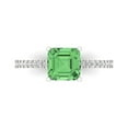 thumbnail image 2 of 2.7ct asscher cut green Zircon 18k white gold Bridal Wedding Engagement Promise Anniversary Ring for Women size 4.25, 2 of 7
