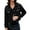 Black, variant on Women Oversized Denim Jacket Embroidered Pearls Beading Color: White Size: XXL