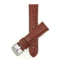 thumbnail image 1 of 26mm Mens' Alligator Style Leather Watch Strap Band, Stainless Steel Buckle, 1 of 7