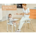 thumbnail image 3 of Babyomi Convertible High Chair for 2 Babies, 11-in-1 Wooden Booster with Double Easy-Clean Trays & PU Cushion,Gray, 3 of 8