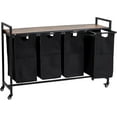 thumbnail image 1 of Triple Laundry Hamper with Shelf – Multi-Basket Organizer with Pull-Out and Removable Bags, 1 of 7