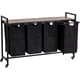 thumbnail image 1 of Cesto de Ropa con Estante, Organizador de Lavandería con 3 Canastas Extraíbles para Ropa, Negro con Detalles en Marrón Rústico, 1 of 7