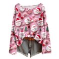 thumbnail image 2 of Mgmyaa Women's Long Sleeve Shirt Christmas-Themed Crew Neck Batwing Sleeve Casual Top, 2 of 7
