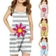 thumbnail image 4 of Odeerbi 5-13 Años Niñas Pantalones Cortos de Verano Sudadera Rayas Flor Impresión Camisola Romper Transpirable Cómodo Colgante Combinado Bib Pantalones Cortos Generales, 4 of 4