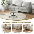 thumbnail image 6 of GIANNA Armless Office Desk PU Leather Wide Seat with Wheels, Criss Cross Legged Chair, Height Adjustable, Swivel, For Home Bedroom Office - Khaki, 6 of 7