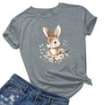 thumbnail image 3 of Pantalones Cortos para las Mujeres Sexy Pascua Moda Impresión Cuello Redondo Tee, Poliéster Ligero Casual Top para Primavera Verano Diario, Blusa de Suéter, 3 of 4